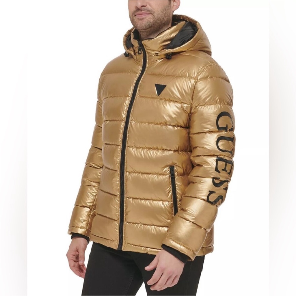 Guess Men’s Gold Puffer Jacket